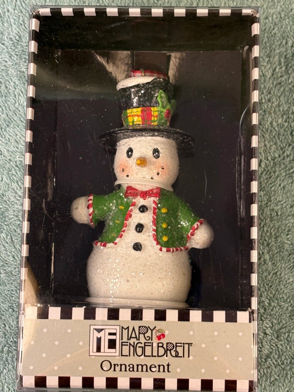 Vintage Mary Engelbreit Snowman Christmas Ornament w/ Original Box
